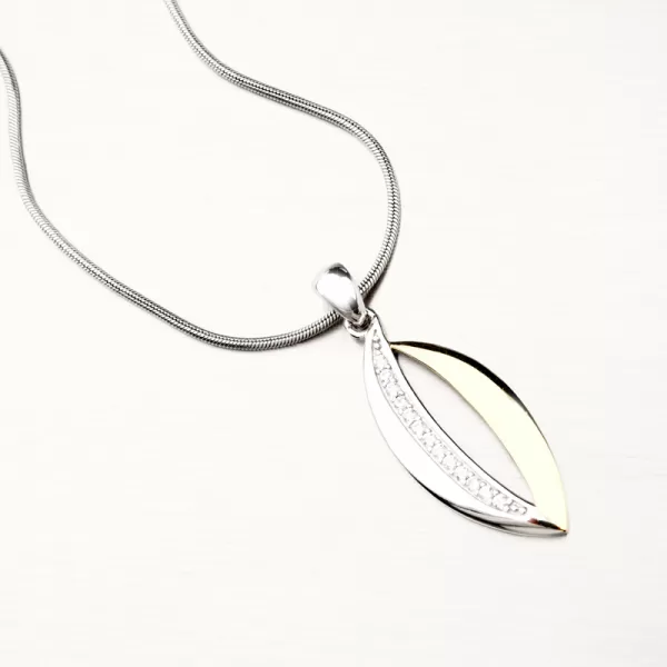 Pozlacený stříbrný přívěsek se zirkony PKL-3067