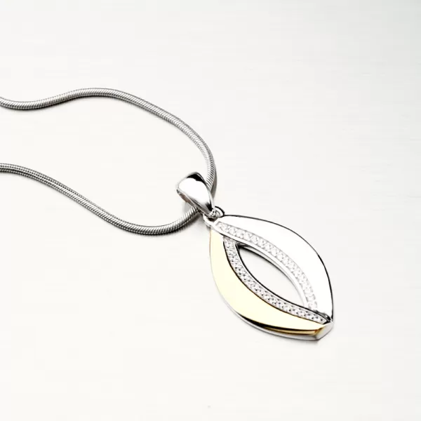 Pozlacený stříbrný přívěsek se zirkony PKL-3077