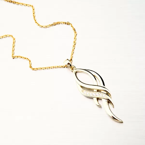 Pozlacený stříbrný přívěsek se zirkony PKL-3097