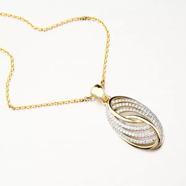 Pozlacený stříbrný přívěsek se zirkony PKL-3109