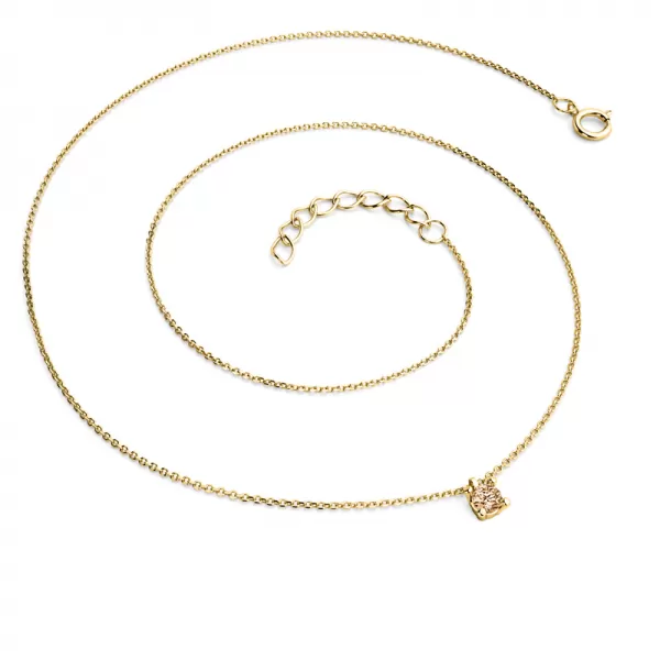 Zlatý náhrdelník s diamantem Champagne 10828-NH02-ZL-Champ