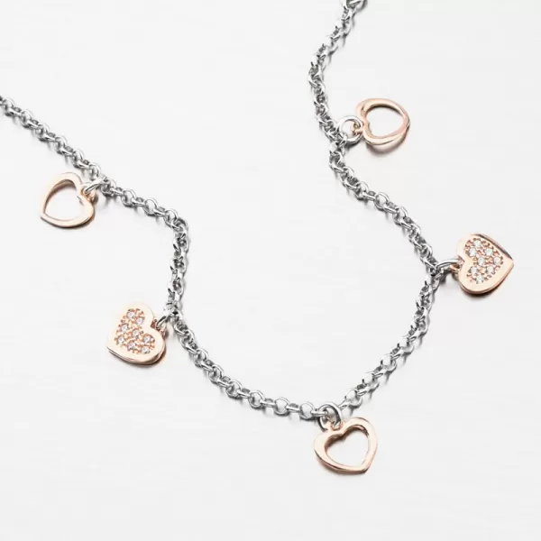 Stříbrný náramek se srdíčky B1600354-0331-SLX