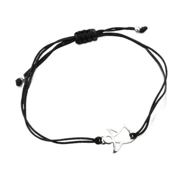 Náramek stříbro 925 provázkový s andělem BST-14717-B