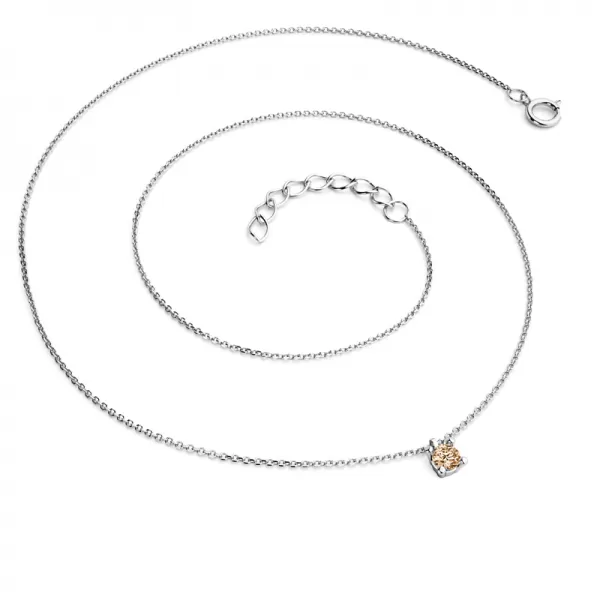 Zlatý náhrdelník s diamantem Champagne 10828-NH02-B-Champ