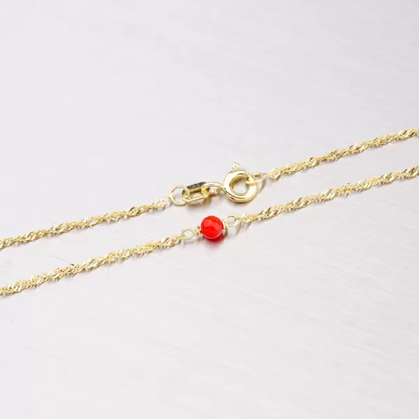 Zlatý náramek s červenými korály 44-1141