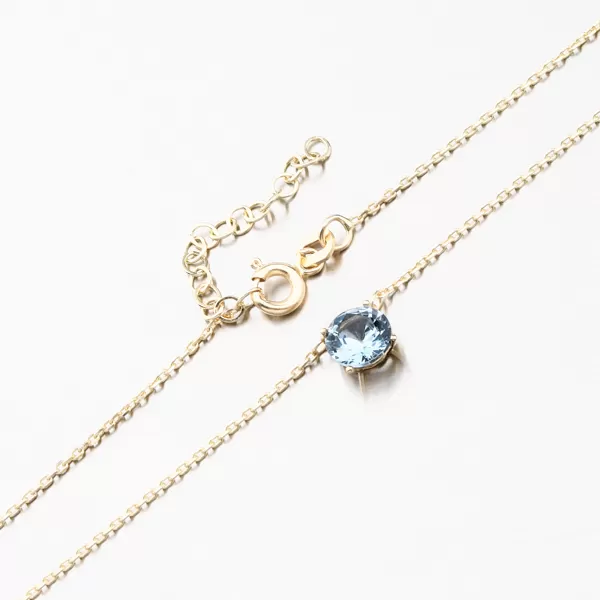 Zlatý náhrdelník s akvamarínem 615G-003