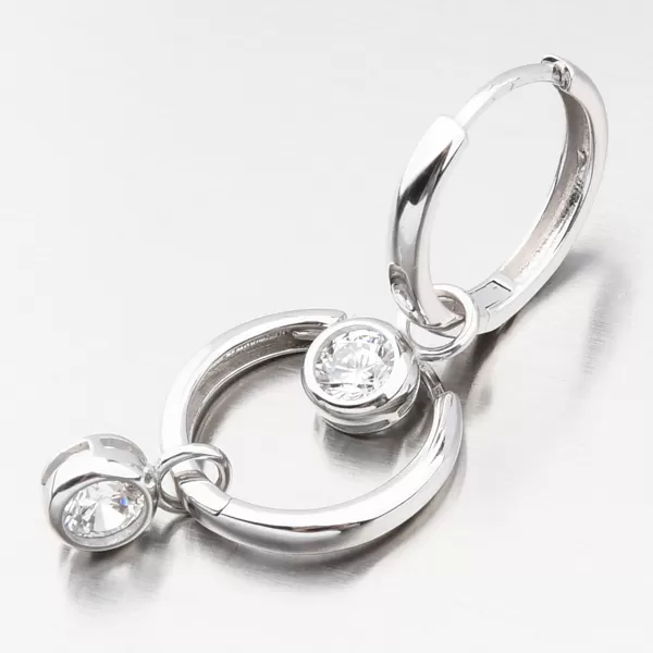 Kroužky z bílého zlata se zirkonem 612G-012