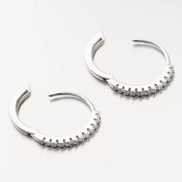 Stříbrné kruhy se zirkony 20 mm UCST-123049