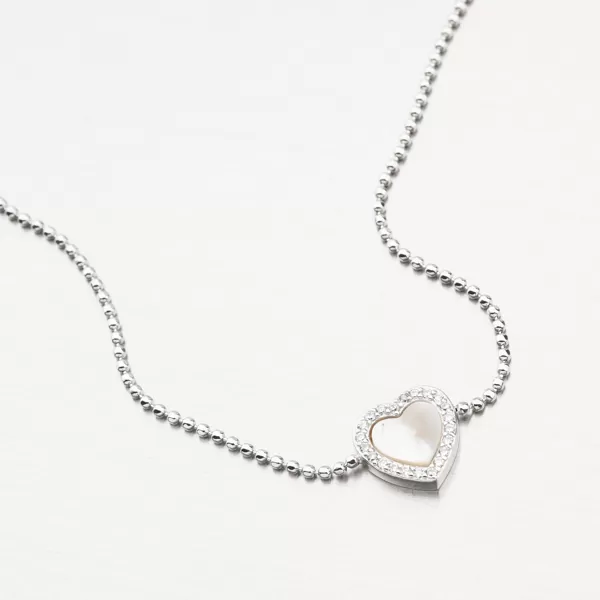 Stříbrný kuličkový náramek se srdíčkem BST-14662