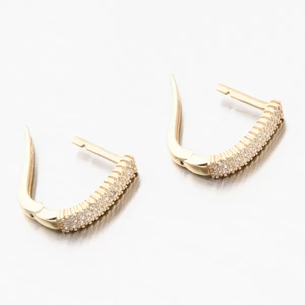 Zlaté náušnice se zirkony 612A-001