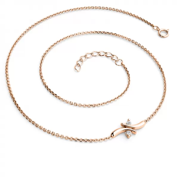 Náhrdelník s brilianty z růžového zlata 10851-NH01-CV