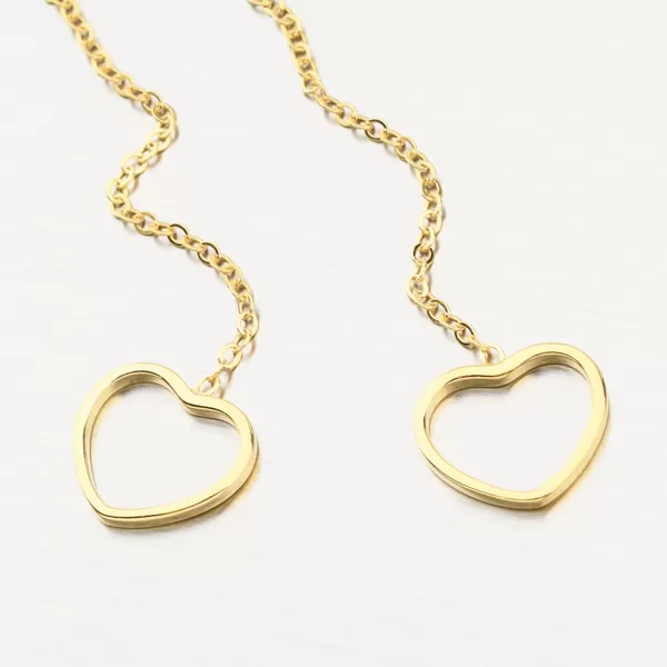 Dlouhé stříbrné náušnice v barvě zlata UVST-123018-G