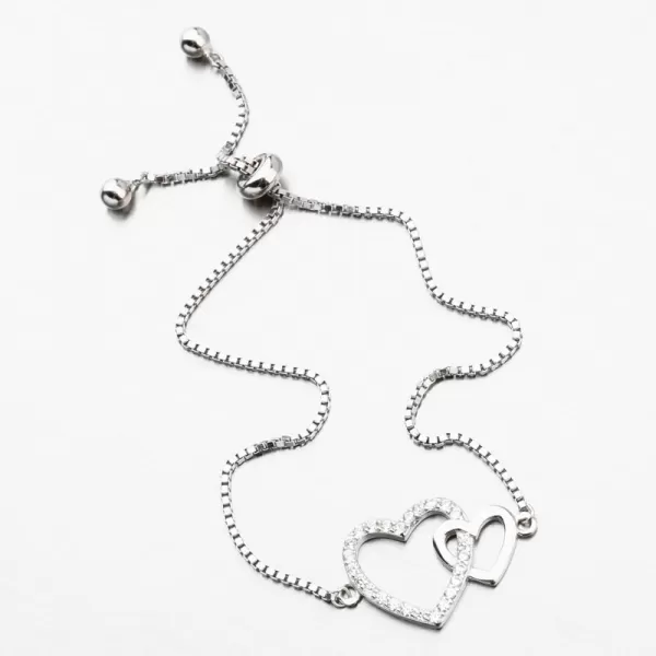 Stříbrný náramek se srdíčky PKL-4000