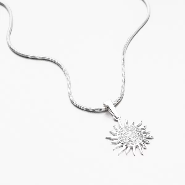 Přívěsek z bílého zlata slunce 613G-001
