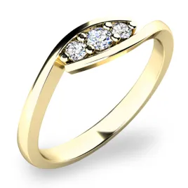 Zásnubní prsten žluté zlato 585/1000 zirkon ZP-10847-ZL-ZIR