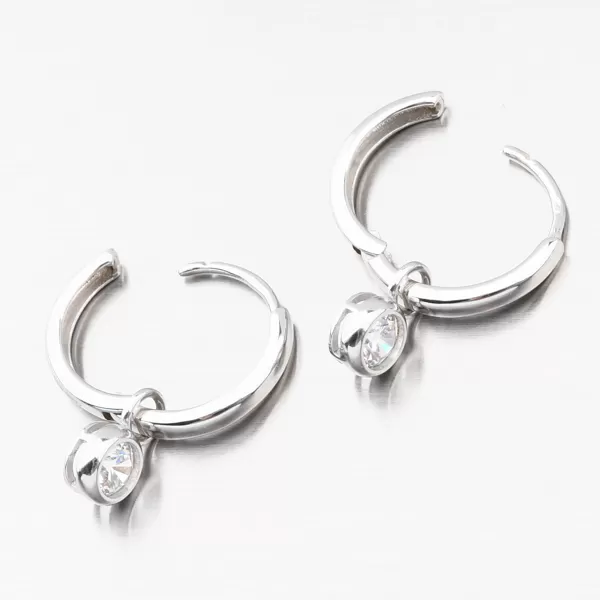 Kroužky z bílého zlata se zirkonem 612G-012