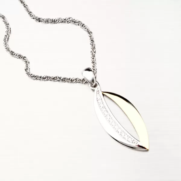 Pozlacený stříbrný přívěsek se zirkony PKL-3067