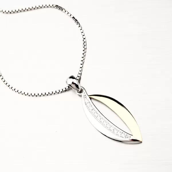 Pozlacený stříbrný přívěsek se zirkony PKL-3067