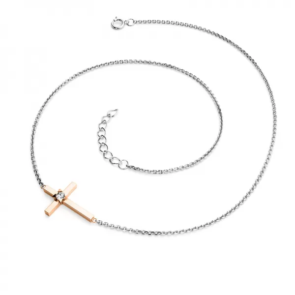 Náhrdelník s křížkem s briliantem 10872-NH01-BCV