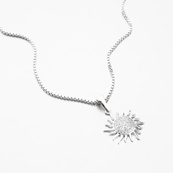 Přívěsek z bílého zlata slunce 613G-001