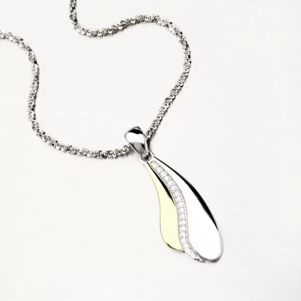 Pozlacený stříbrný přívěsek se zirkony PKL-3070