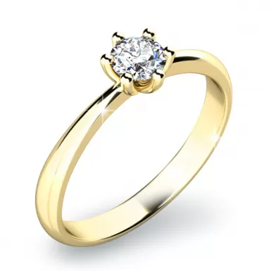 Zásnubní prsten žluté zlato 585/1000 zirkon ZP-10819-ZL-ZIR