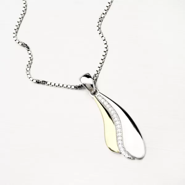 Pozlacený stříbrný přívěsek se zirkony PKL-3070