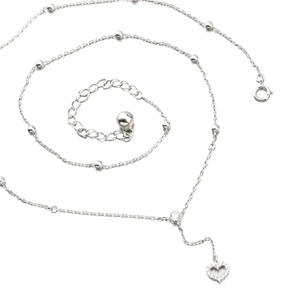 Dámský náhrdelník stříbro 925 zirkon srdcem SST-151190