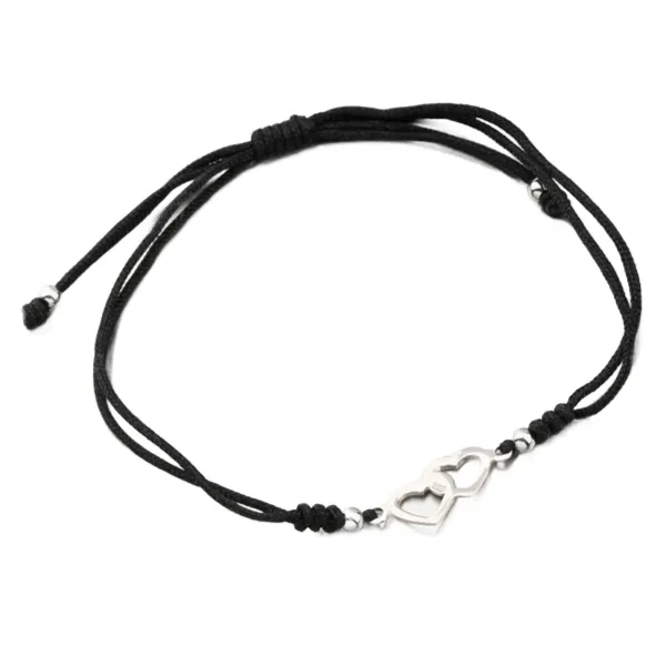 Náramek stříbro 925 provázkový srdce BST-14571