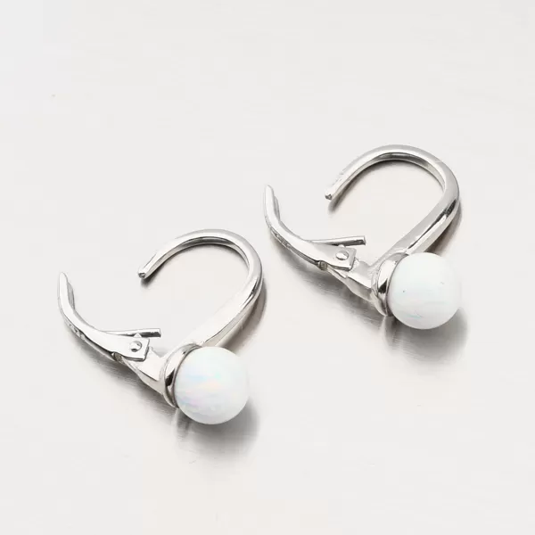 Stříbrné náušnice s bílým opálem UCST-121742/6