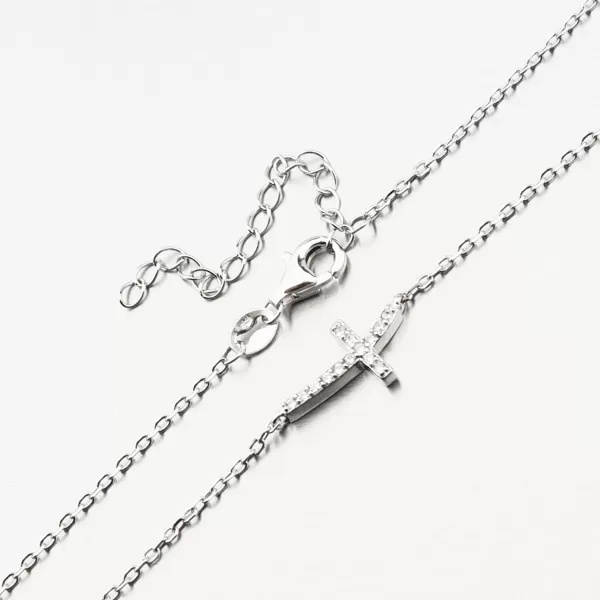 Stříbrný náhrdelník s křížkem SST-15546/47