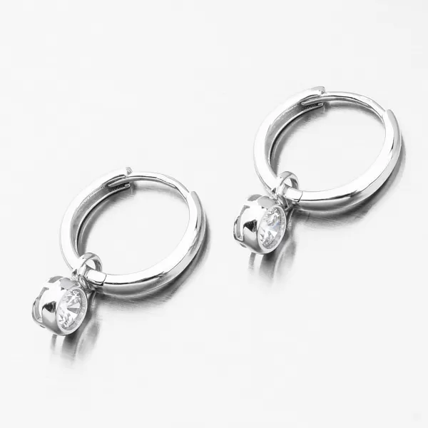 Kroužky z bílého zlata se zirkonem 612G-012