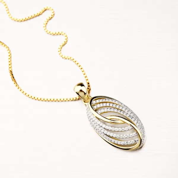 Pozlacený stříbrný přívěsek se zirkony PKL-3109