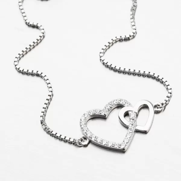 Stříbrný náramek se srdíčky PKL-4000