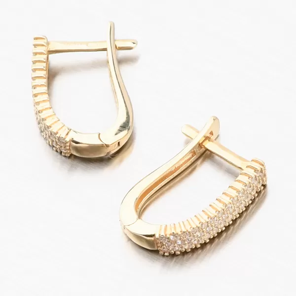 Zlaté náušnice se zirkony 612A-001