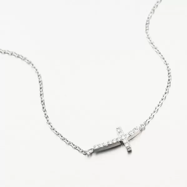 Stříbrný náhrdelník s křížkem SST-15546/47