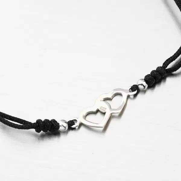 Stříbrný provázkový náramek srdce BST-14571
