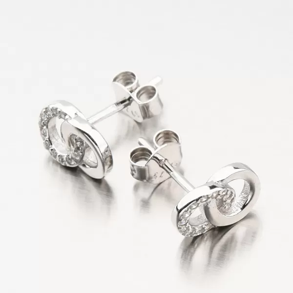 Stříbrné náušnice se zirkony UPST-122831