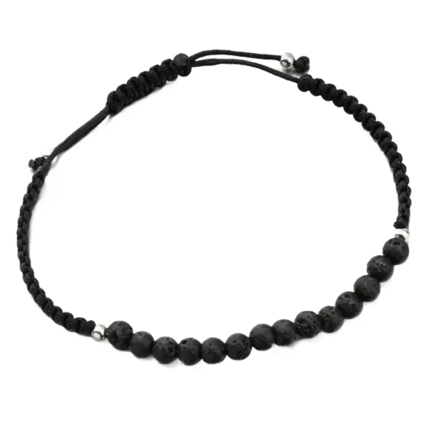 Náramek stříbro 925 provázkový Shamballa s kuličkami BST-14360