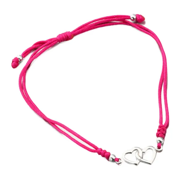 Dámský náramek stříbro 925 provázkový srdce BST-14571-MG