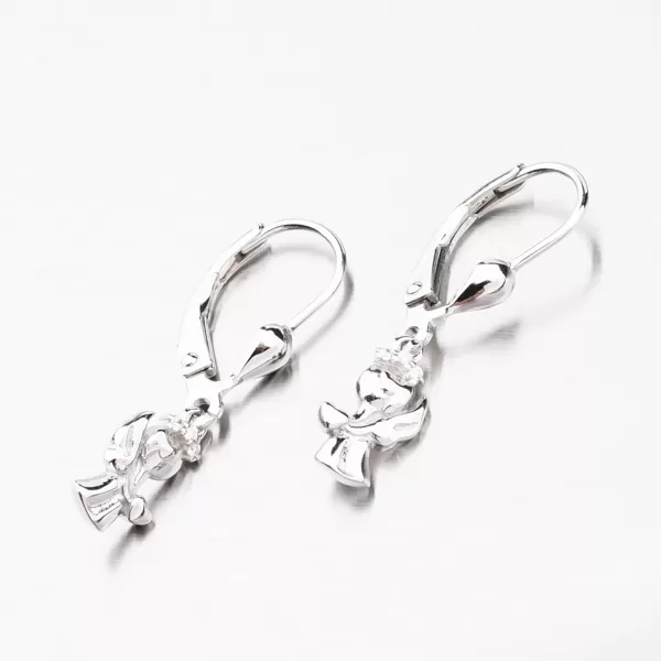 Stříbrné náušnice anděl se zirkony PKL-2115