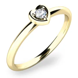 Zásnubní prsten žluté zlato 585/1000 přírodní diamant 0.045 ct G/SI ZP-10849D-ZL