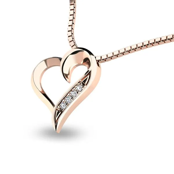 Dámský přívěsek žluté zlato 585/1000 srdce 10873-CV-ZIR