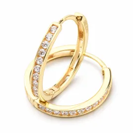 Kroužky se zirkony 16 mm - žluté zlato 585 42-32575