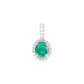 Dámský přívěsek přírodní diamant 0.35 ct smaragd GKW52433-B-SMAR