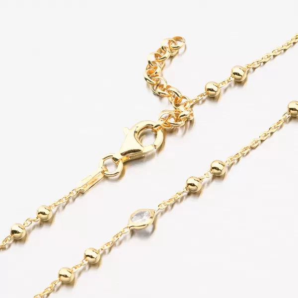 Náramek pozlacený se zirkony - stříbro 925 B2201125-0398-SLX