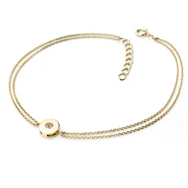 Dámský náramek žluté zlato 585/1000 přírodní diamant 0.055 ct champagne 10911-NR02-ZL-Champ