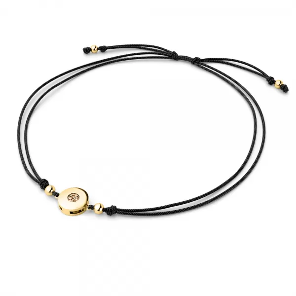 Šňůrkový náramek kabbalah s Champagne diamantem 10911-NRS-CV-ZL-Champ