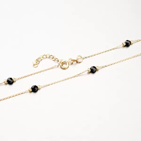 Zlatý náhrdelník s černými zirkony PKL15-002