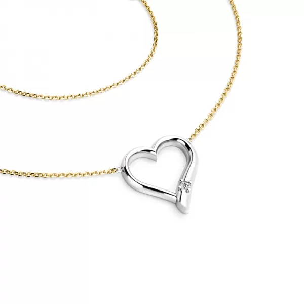 Náhrdelník srdce s briliantem 10917-NH01-ZLB